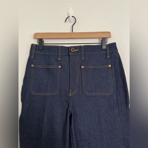 KHAITE The Raquel Sailor Cropped Kick Flare Jeans Raw Dark Wash Size 30 NEW - Picture 6 of 12